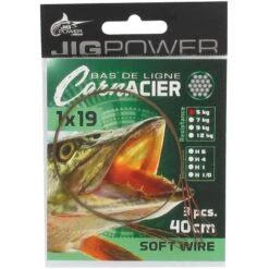 BAS DE LIGNE POWERLINE JIG POWER 1X19 DOUBLE LOOPS - PAR 3