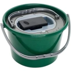 SEAU A VIFS PLASTILYS 13L ROND VERT FONCE + PANIER VIVIER + AERATEUR INTEGRE