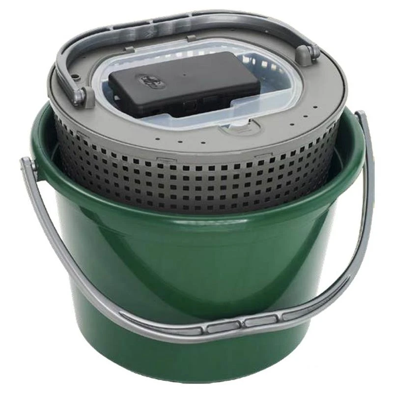 SEAU A VIFS PLASTILYS 18L ROND VERT FONCE + PANIER VIVIER + AERATEUR INTEGRE