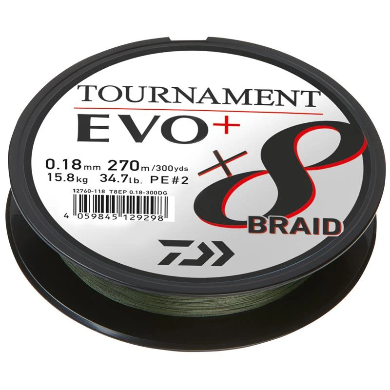 TRESSE DAIWA TOURNAMENT 8 BRAID EVO+ - VERT - 270M