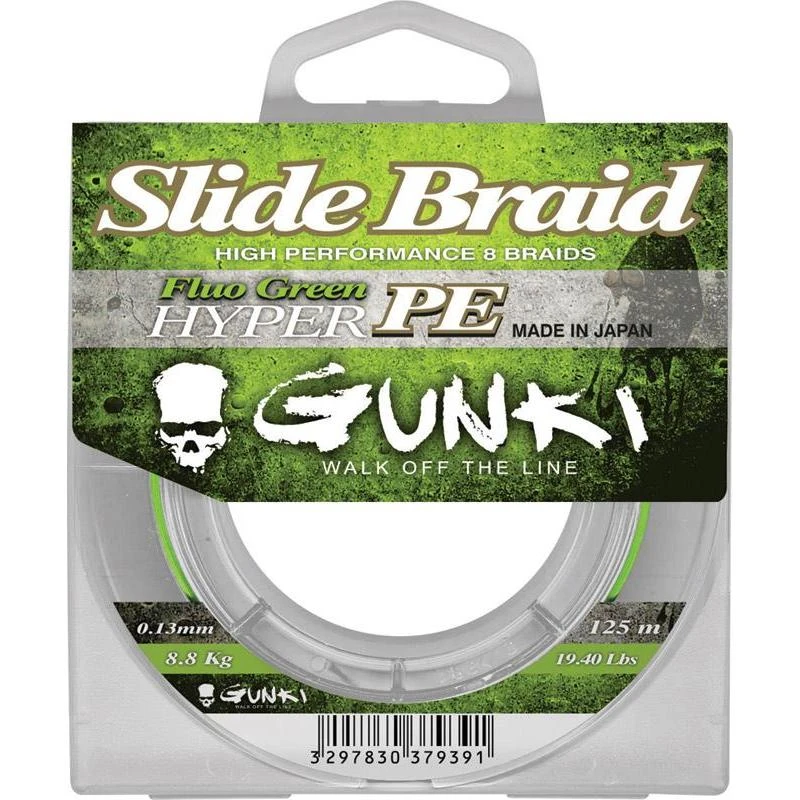 TRESSE GUNKI SLIDE BRAID 125 FLUO GREEN - 125M