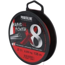 TRESSE POWERLINE BRAID POWER X8 ROUGE - 300M