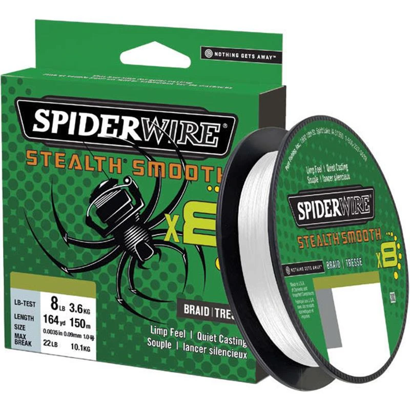 TRESSE SPIDERWIRE STEALTH SMOOTH 8 - TRANSLUCIDE - 150M