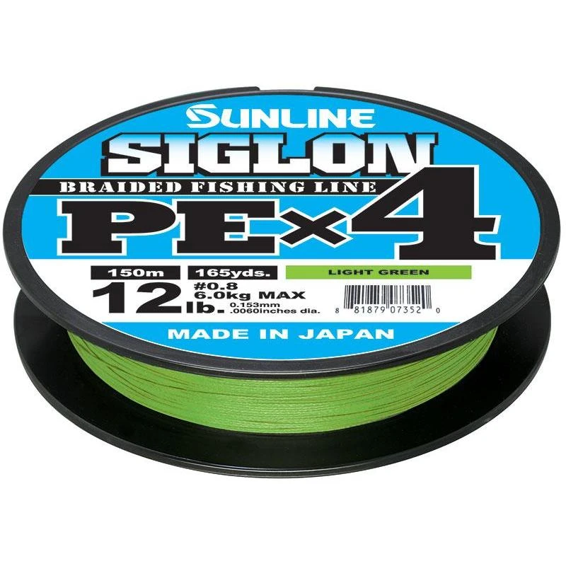 TRESSE SUNLINE SIGLON BRAID PE 4X VERT FLUO - 150M